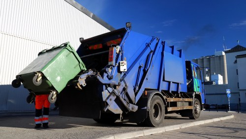Waste collection truck in Barnes
