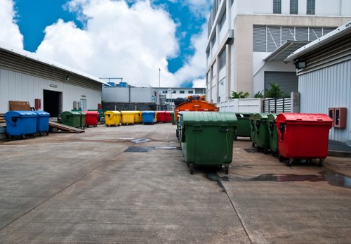 South London business district with waste management facilities