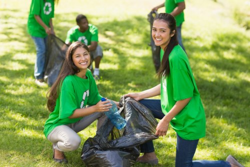 Professional waste removal team at work